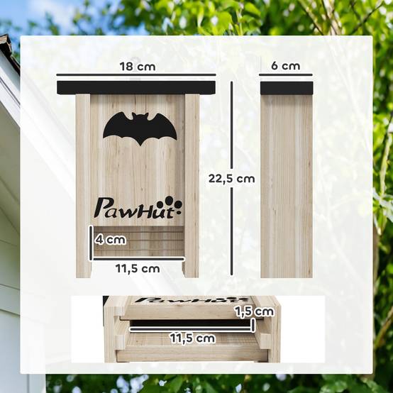 Lot 3 Nichoirs Chauve-Souris Bois Sapin Jardin Abri Météo Résistant Suspendu - ComfortXL Outdoor Living - Image 3