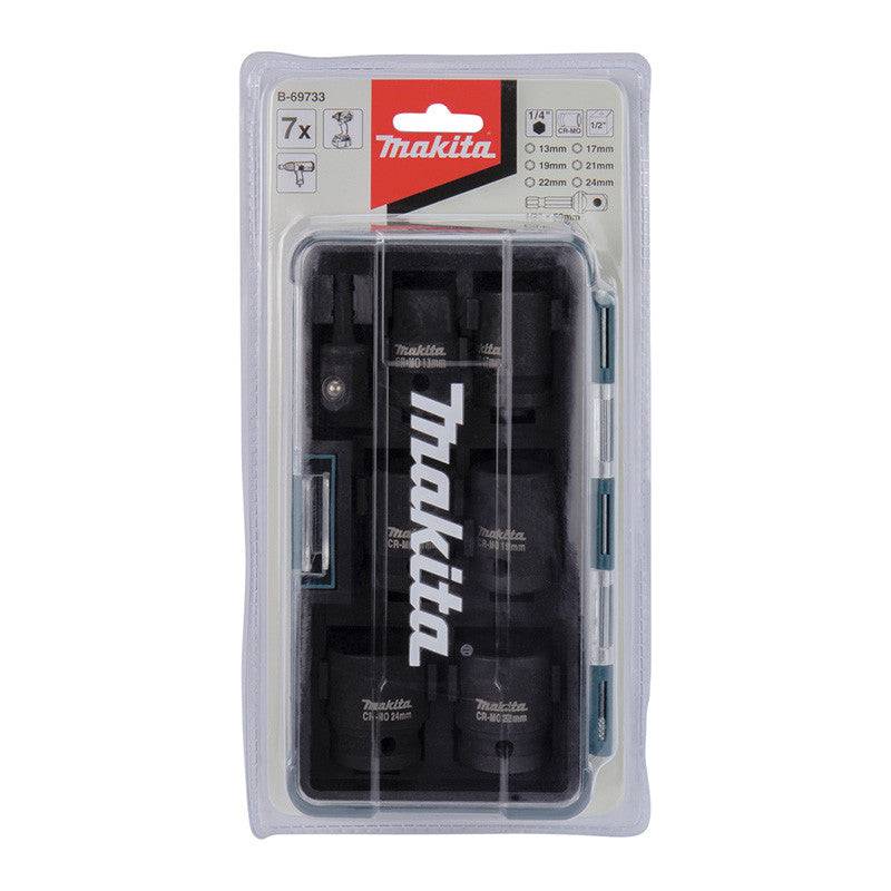 Makita - Coffret 6 douilles 1/2''+ adaptateur 1/4'' MAKITA B-69733 pour visseuses à chocs Makita - Imagen 5