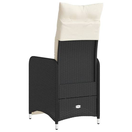 Chaise Inclinable de Jardin avec Coussins Noir Résine Tressée – 54.5 x 58.5 x 92 cm, Poids :20.8kg - PANGIVO - Image 6