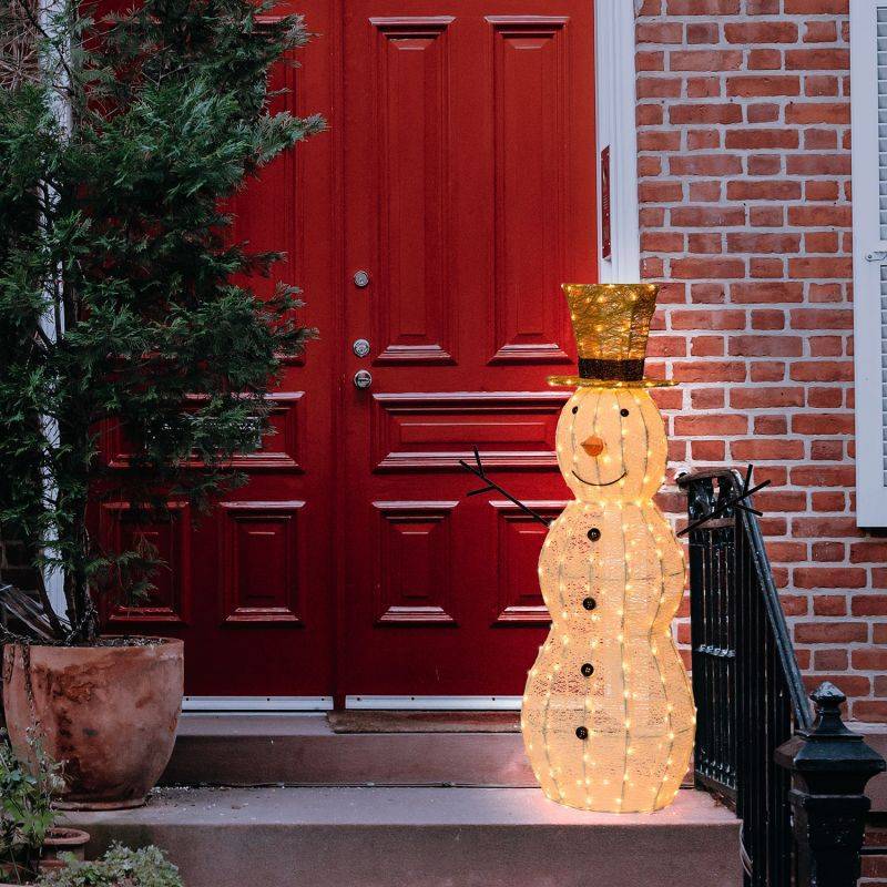 Lotti - Bonhomme de neige lumineux 3D H120cm 260 LED ambré fixe Timer extérieur Smart Connect 31V professionnel Lotti - Imagen 8