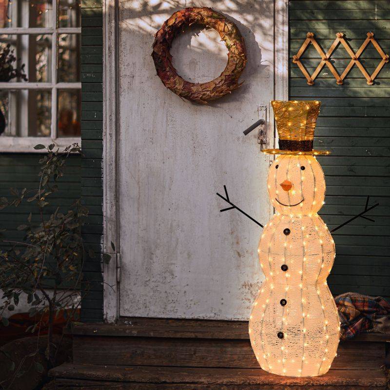 Lotti - Bonhomme de neige lumineux 3D H120cm 260 LED ambré fixe Timer extérieur Smart Connect 31V professionnel Lotti - Imagen 9