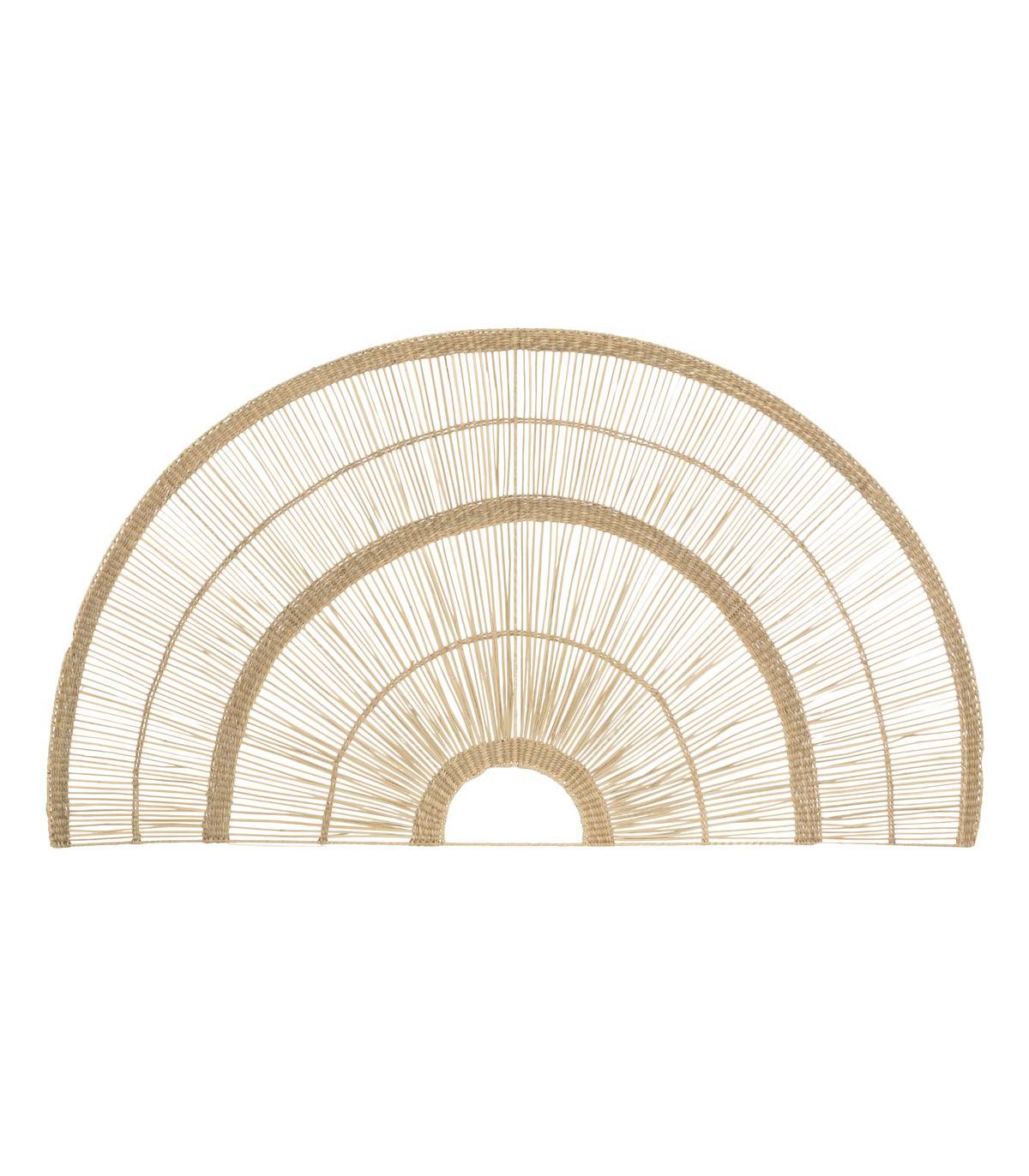 Déco murale Demi-cercle en métal et roseau tressé 160 x 90 cm - Imagen 1