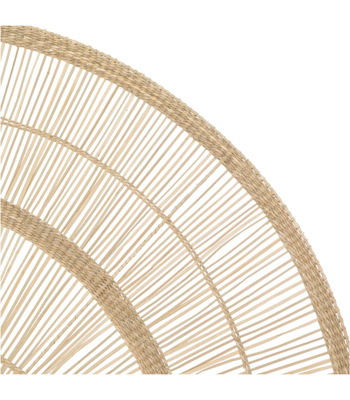Déco murale Demi-cercle en métal et roseau tressé 160 x 90 cm - Imagen 2