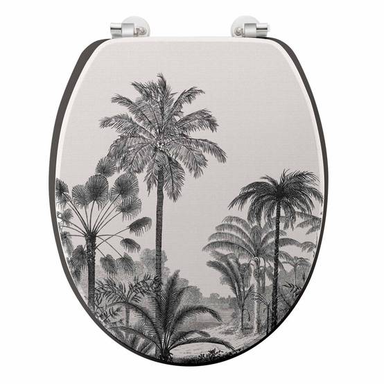 Abattant WC Imprimé Palmier "Cocoty" 45cm Noir - Image 1