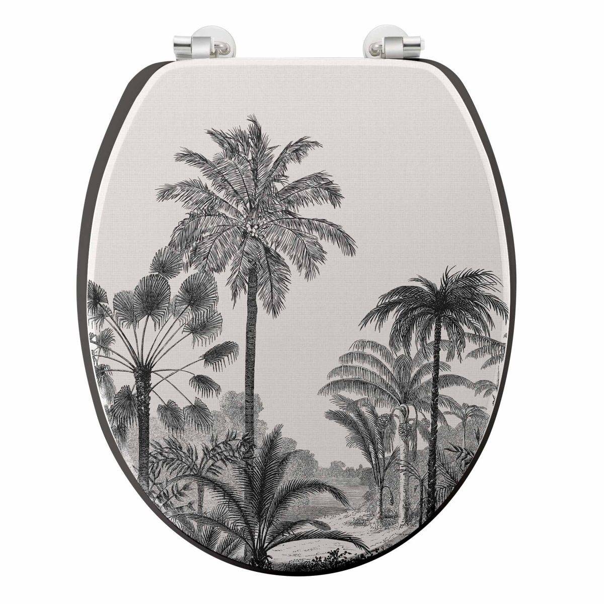 Abattant WC Imprimé Palmier "Cocoty" 45cm Noir - Image 1