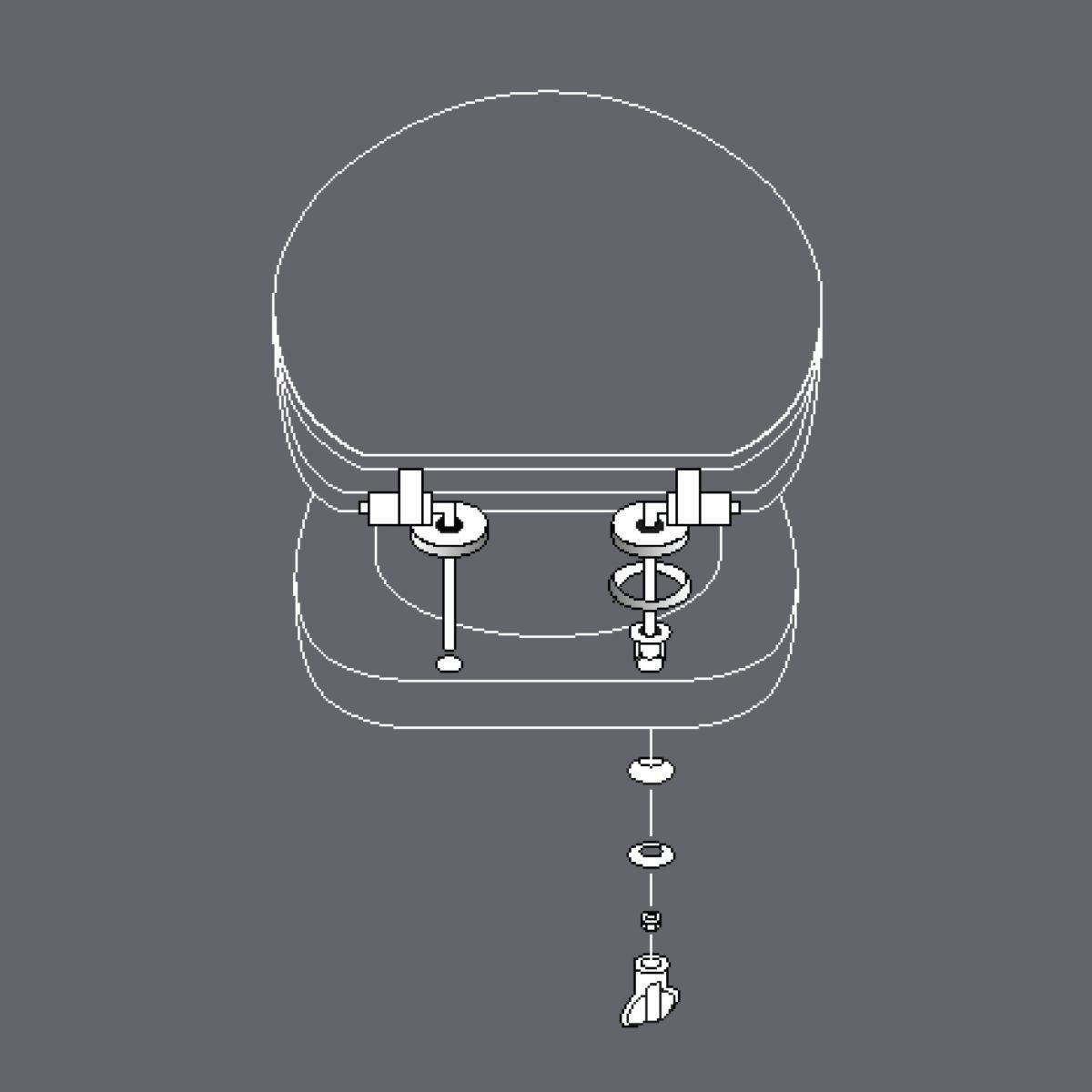 Abattant WC Imprimé Palmier "Cocoty" 45cm Noir - Image 3