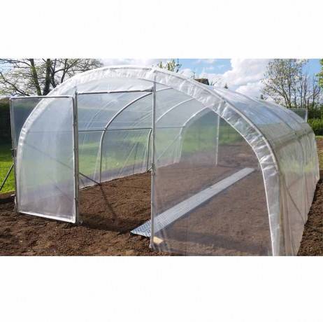 Serre En Direct - Serre tunnel PRO-400 larg 4 m , Long 4 m, Façade 2 portes simples - Imagen 6