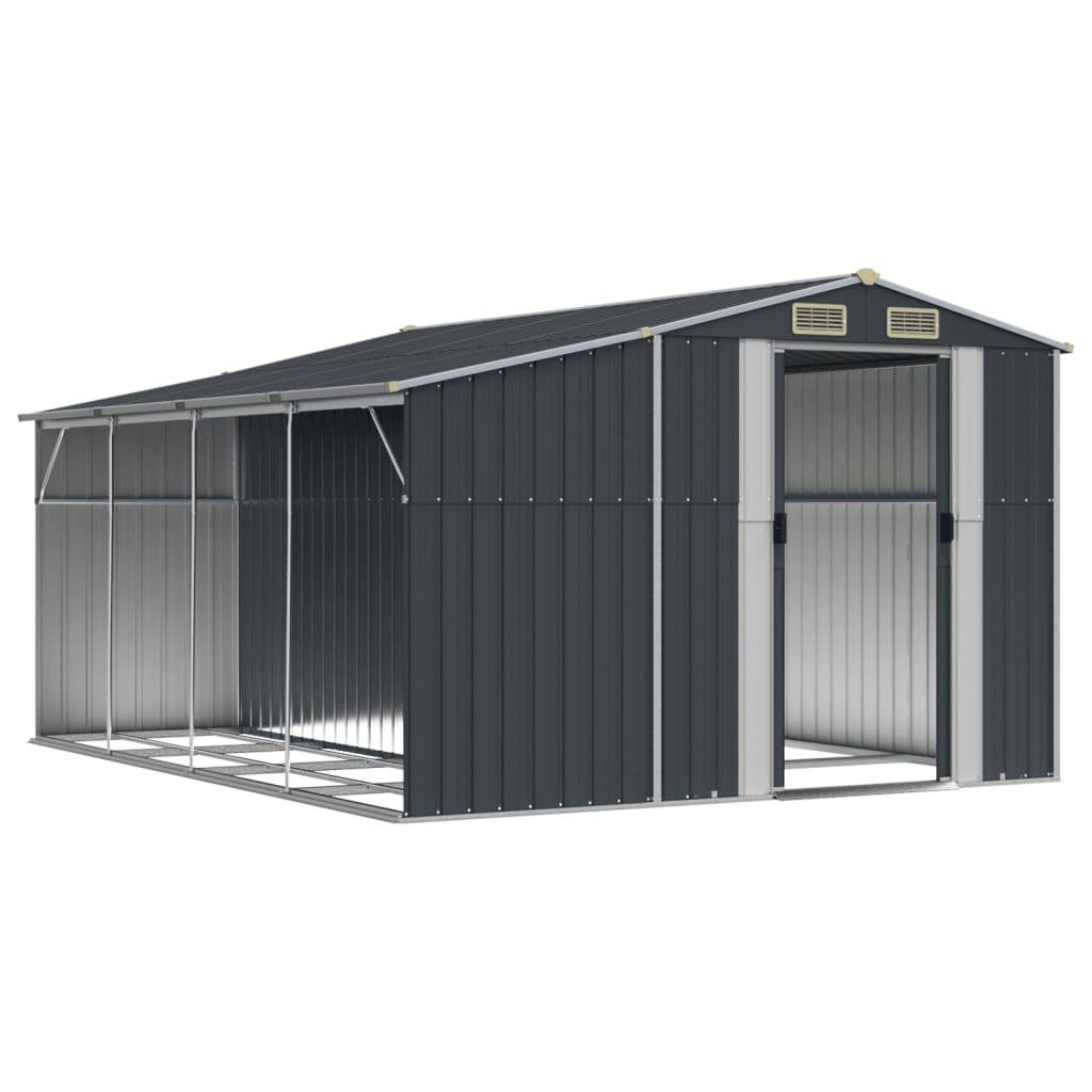 Vidaxl - Abri de jardin anthracite 277x365,5x179 cm acier galvanisé vidaXL 3188294 - Image 9