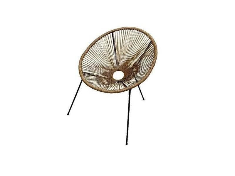 Centrale Brico - Fauteuil De Jardin En Acier Acapulco Rattan Naturel Centrale Brico