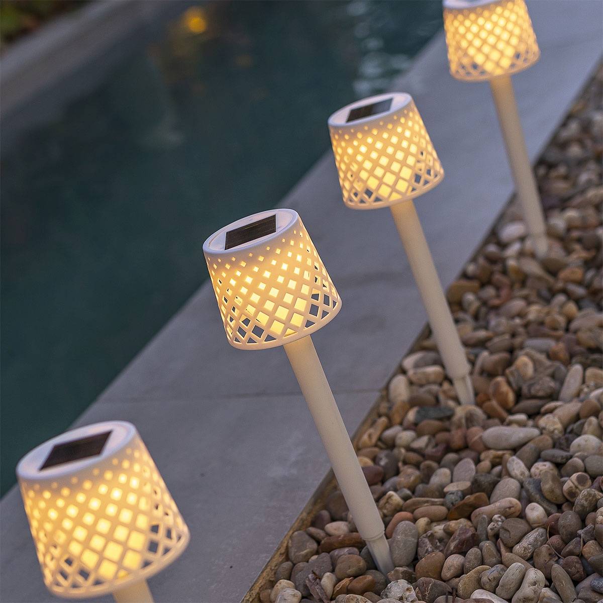 Pack 4 Lampe de table avec charge solaire et batterie rechargeable. Lumière LED chaud. Fabriquée en Espagne. GRETITA - Imagen 2