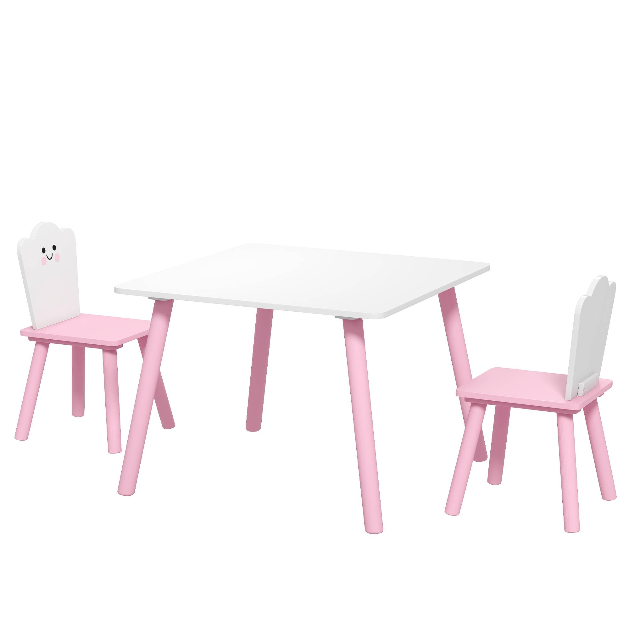 Table et chaises enfant pieds bois, thème barbe à papa, pour garçons filles 3-6 ans, crèche, rose - Image 2