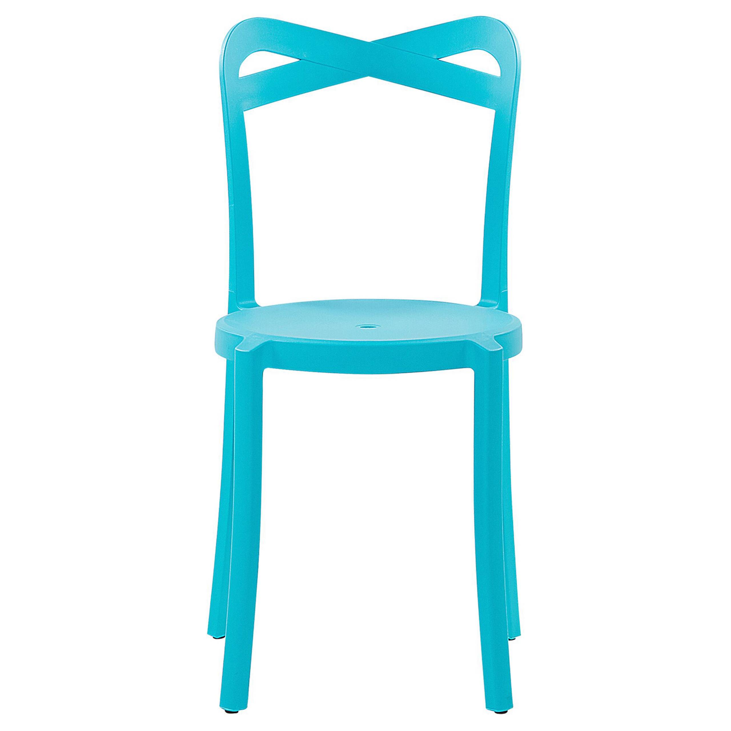 Beliani - Salon de Jardin Bistrot Bleu et Blanc Matière Synthétique pour 2 Personnes Table Carrée Légère en Intérieur et Extérieur Moderne - Imagen 6