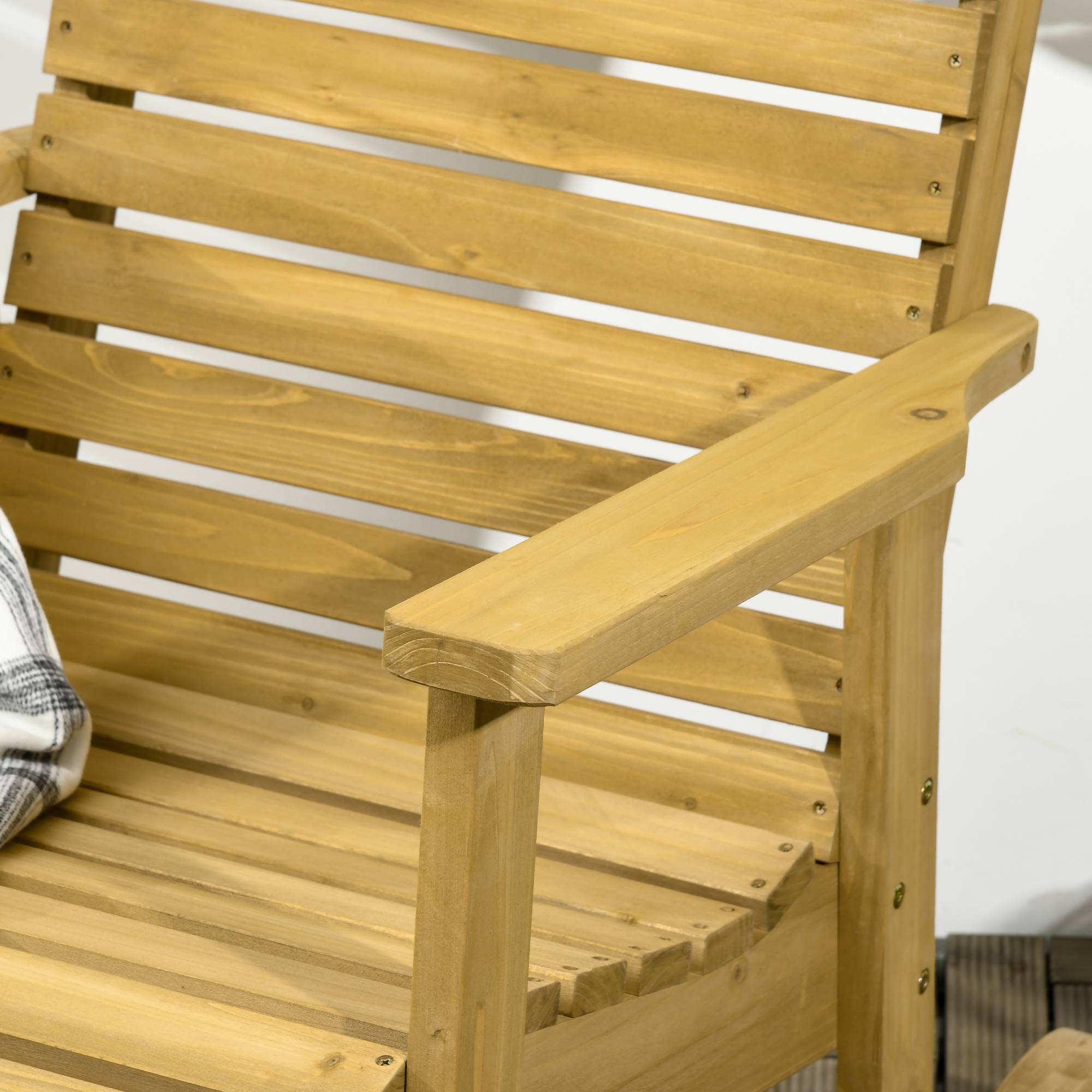 Fauteuil à bascule de jardin bois de sapin naturel 64 x 86 x 85 cm - PANGIVO - Image 9