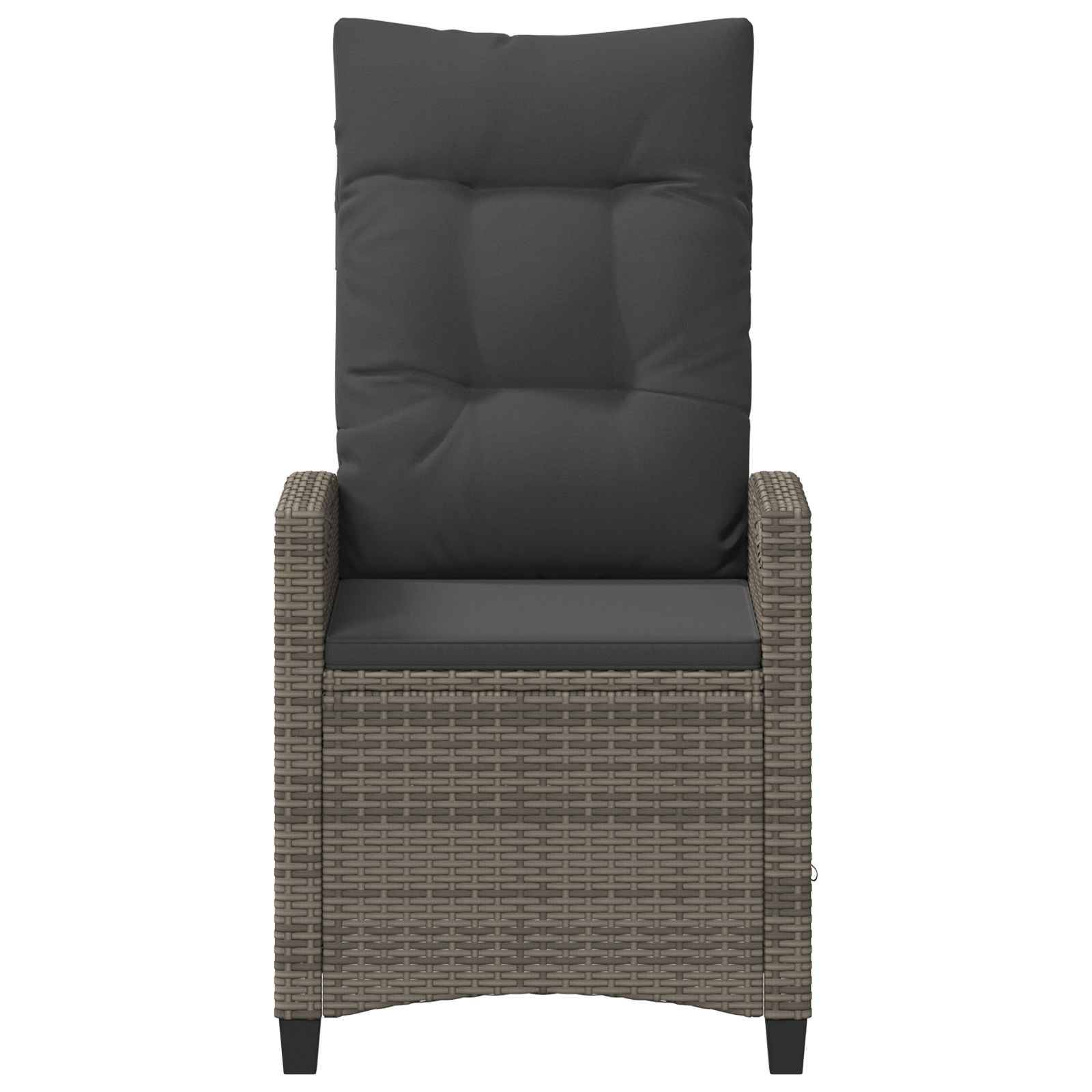 Chaise de jardin acier et polyester gris et gris foncé 56 x 60 x 112 cm - PANGIVO - Image 5