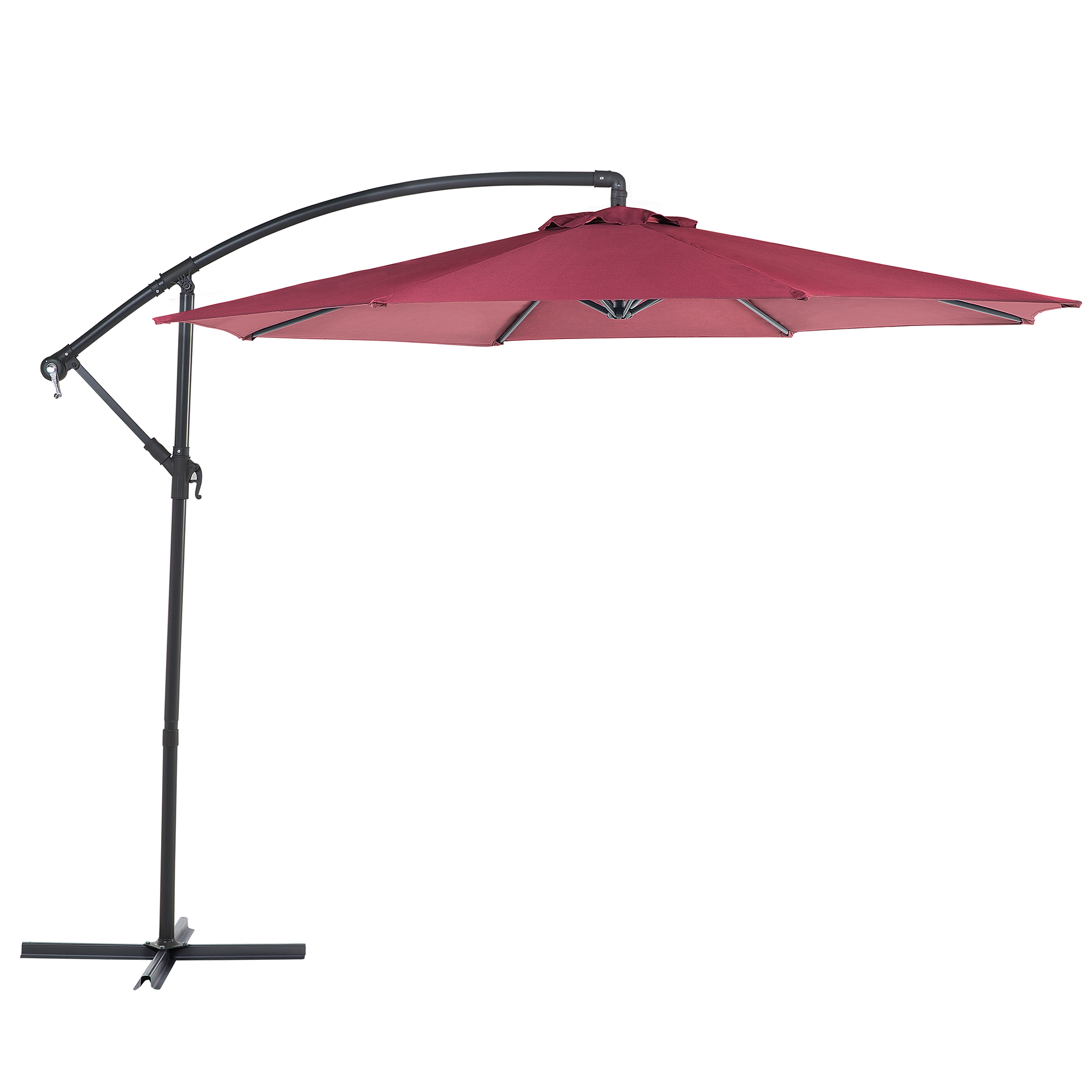 Beliani - Parasol déporté Tissu Rouge Bordeaux RAVENNA Beliani - Imagen 1