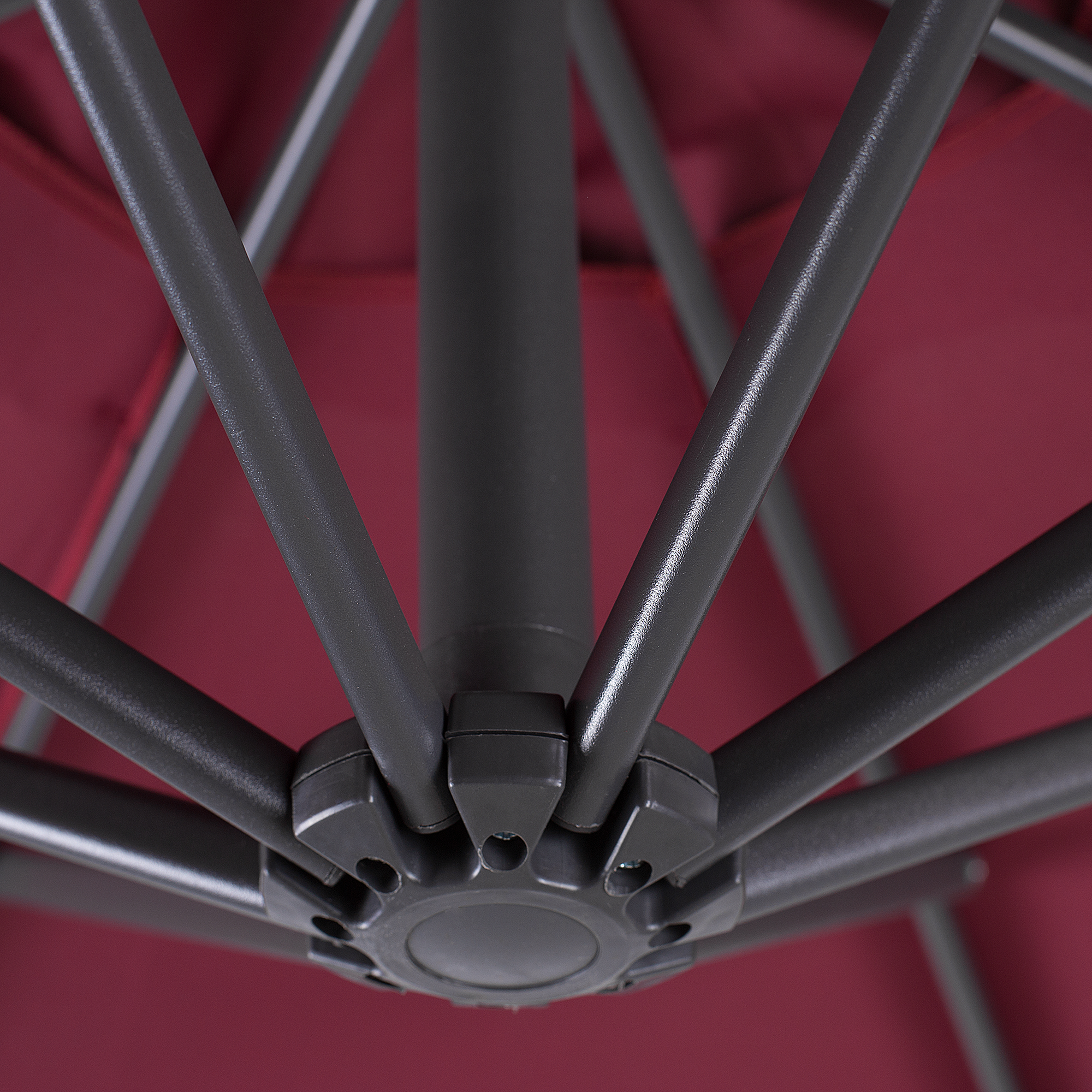 Beliani - Parasol déporté Tissu Rouge Bordeaux RAVENNA Beliani - Imagen 7