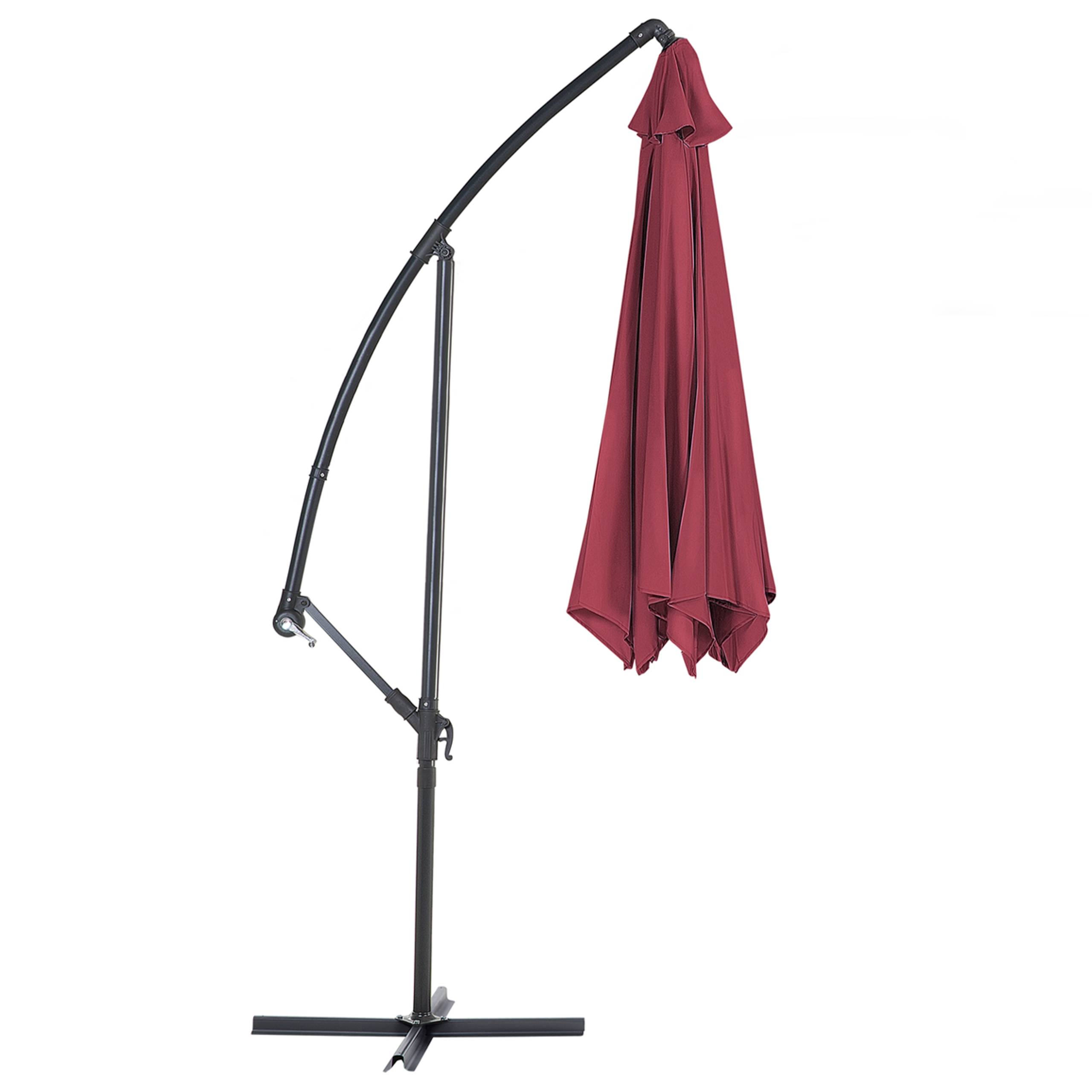Beliani - Parasol déporté Tissu Rouge Bordeaux RAVENNA Beliani - Imagen 4