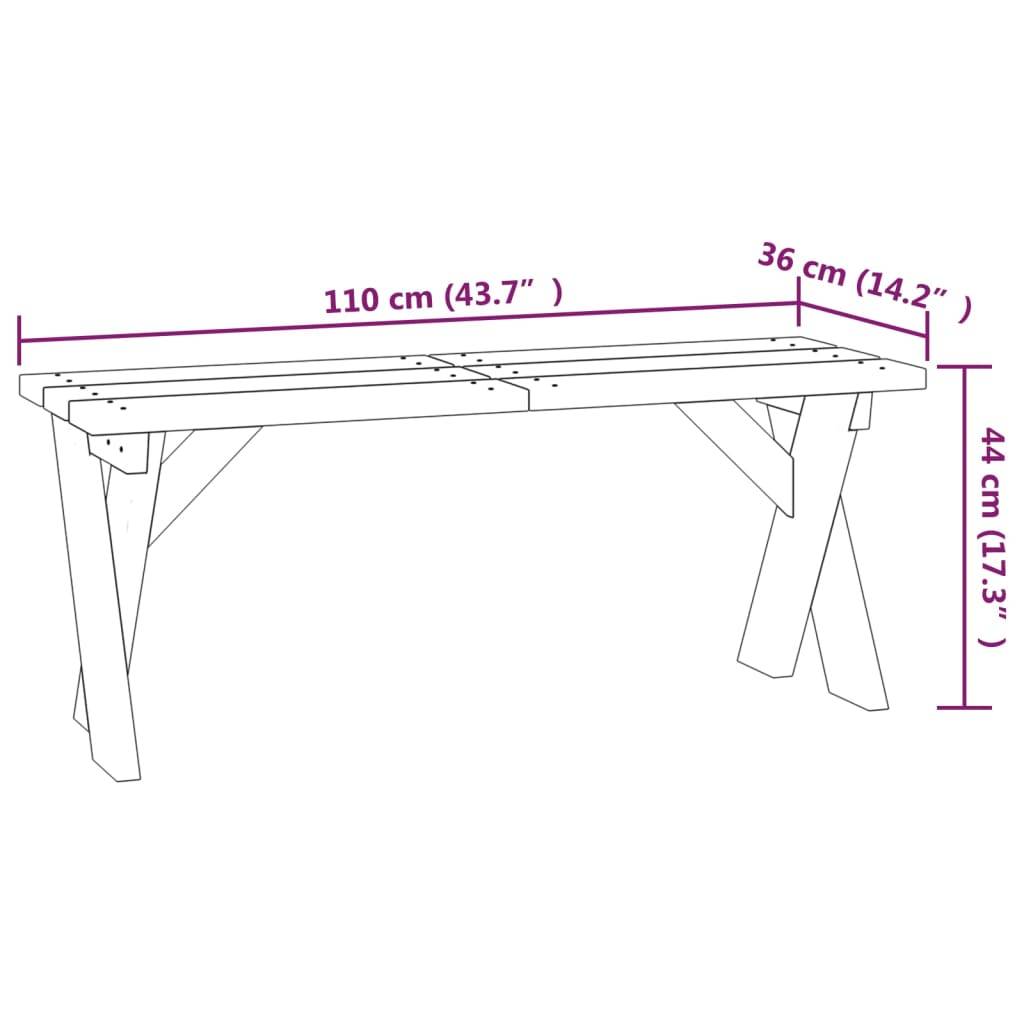 Helloshop26 - Banc de jardin meuble de patio d'extérieur terrasse 110 x 36 x 44 cm bois de pin imprégné - Imagen 5