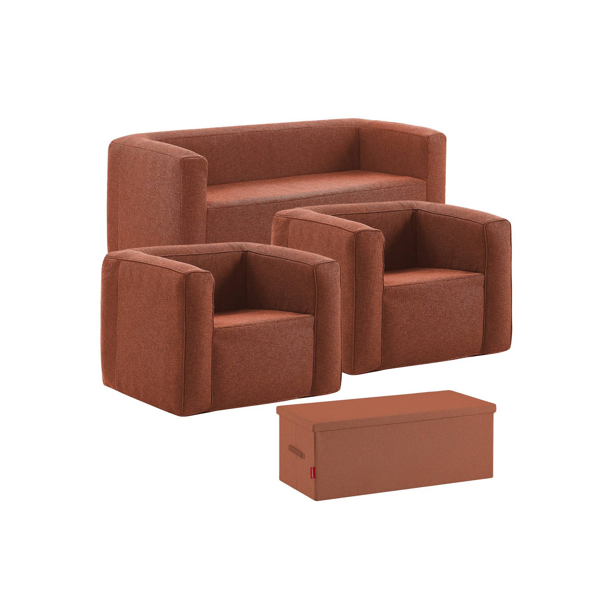 Salon gonflable 5 places - Terracotta - Intérieur et extérieur - Rouge - Imagen 1