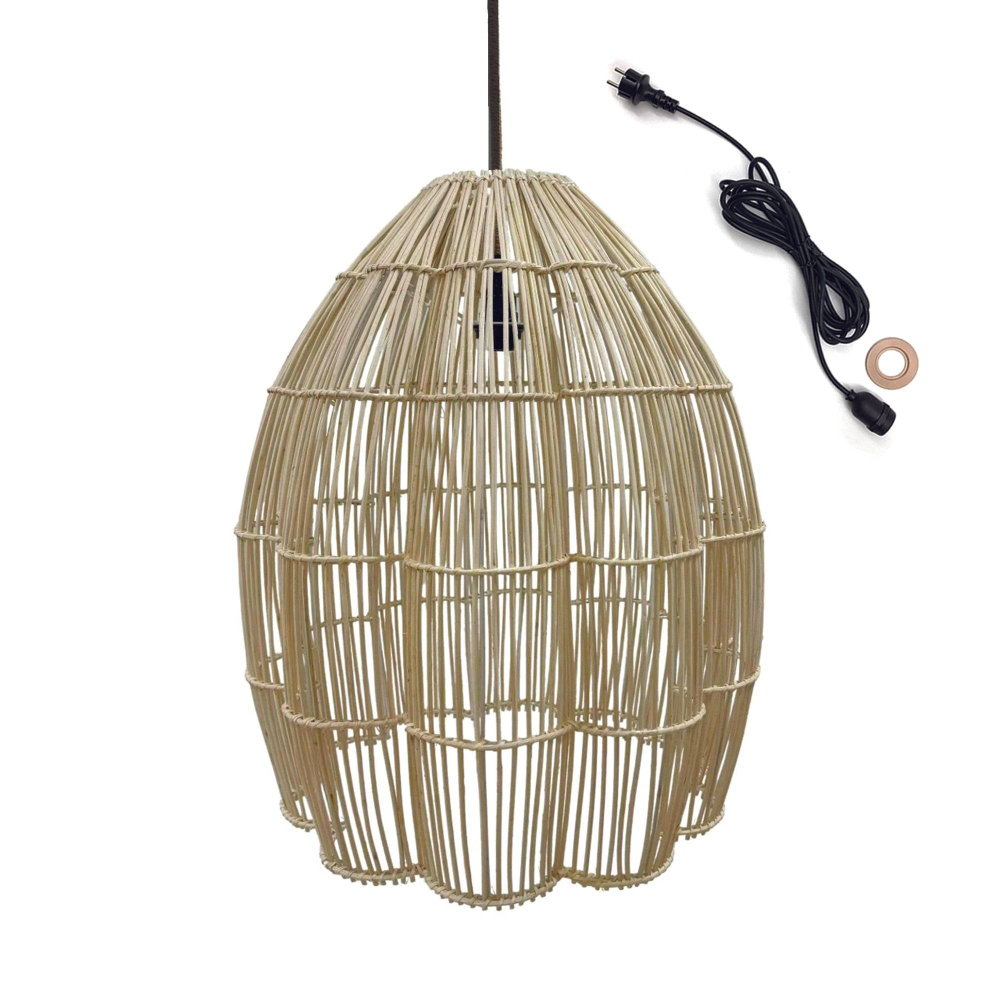 Lumisky - Suspension Extérieure Rotin Beige D50cm Câble 5m - Image 1