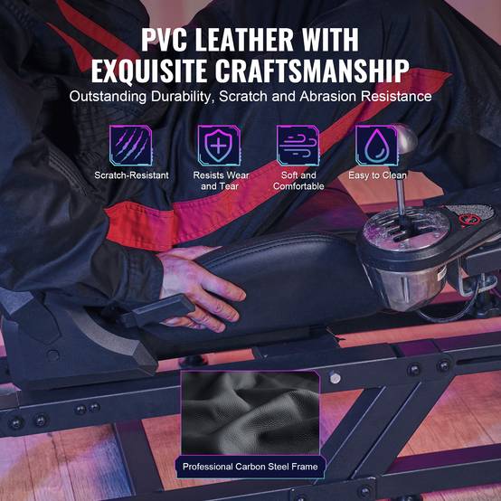 VEVOR Support volant de course compact acier, charge 150kg, réglable, pour Logitech G/Thrustmaster. - Image 5