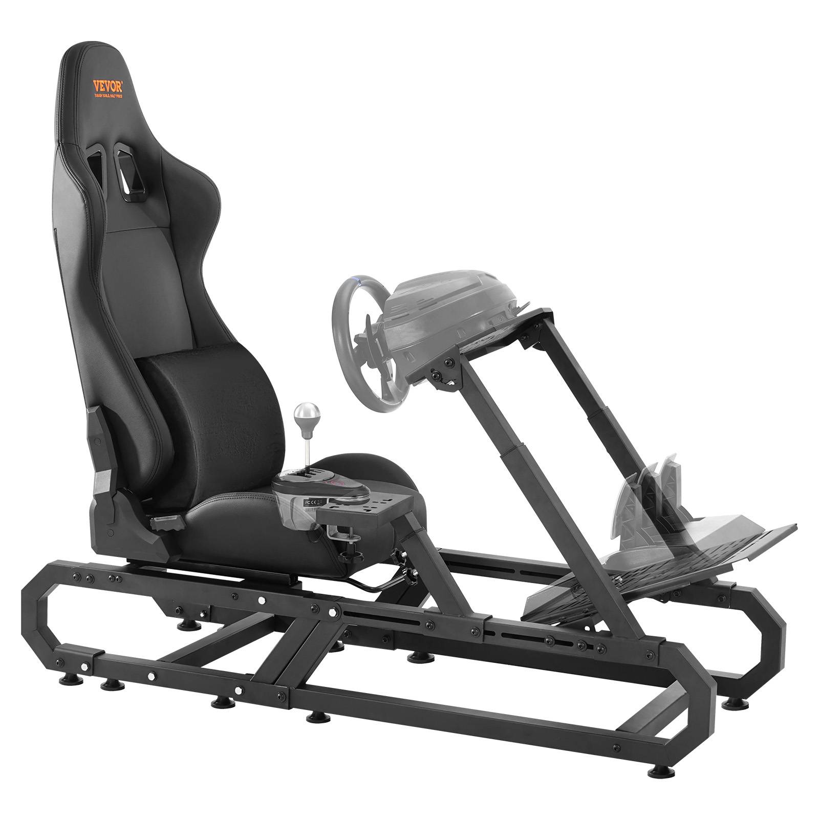 VEVOR Support volant de course compact acier, charge 150kg, réglable, pour Logitech G/Thrustmaster. - Image 1