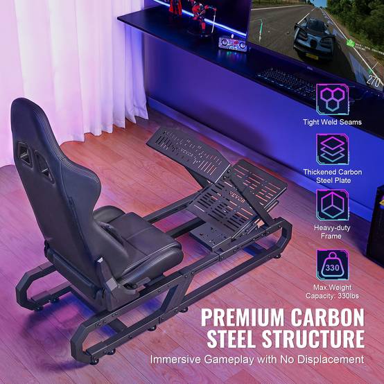 VEVOR Support volant de course compact acier, charge 150kg, réglable, pour Logitech G/Thrustmaster. - Image 3
