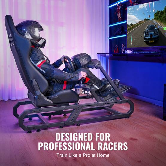 VEVOR Support volant de course compact acier, charge 150kg, réglable, pour Logitech G/Thrustmaster. - Image 6