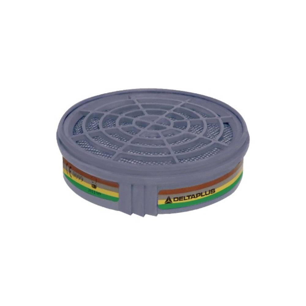 Delta Plus - Filtre antigaz et antivapeur A1B1E1K1 pour masque de protection respiratoire Delta Plus Série M6400 JUPITER (Lot de 2) Gris Unique