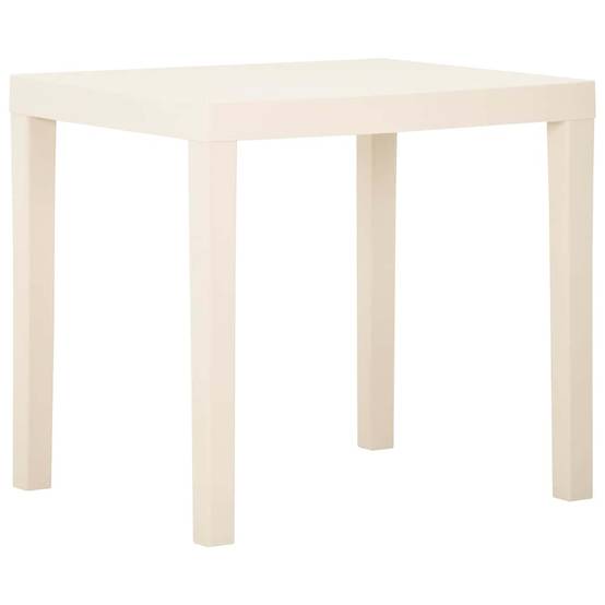 Table de jardin plastique blanc 79 x 65 x 72 cm, Poids :10kg - PANGIVO - Image 1