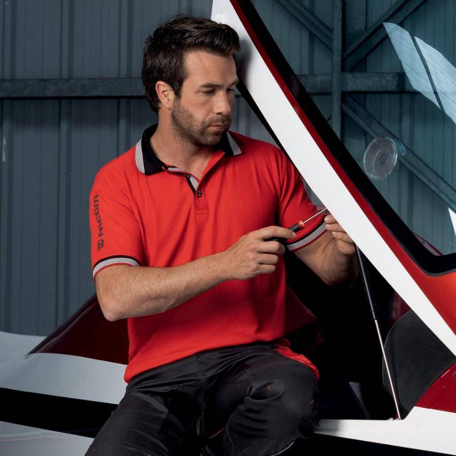 Facom - Polo de travail FACOM Time Rouge/Noir Taille XL - FXWW9000E-XL - Imagen 3