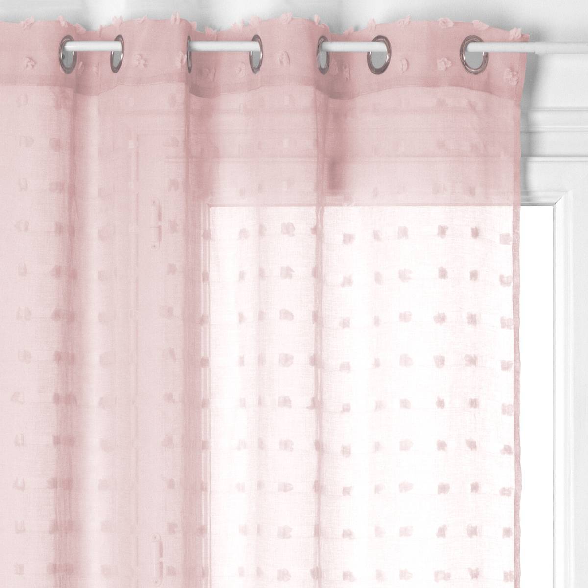 Atmosphera - Voilage "Lily" rose clair 140x240cm - Atmosphera Créateur d'intérieur - Image 2