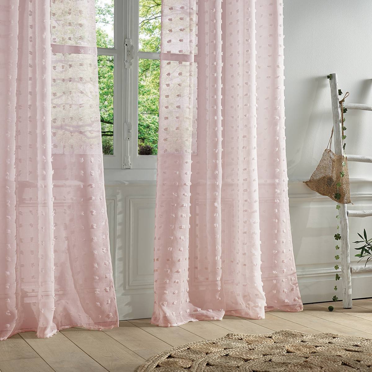 Atmosphera - Voilage "Lily" rose clair 140x240cm - Atmosphera Créateur d'intérieur - Imagen 1