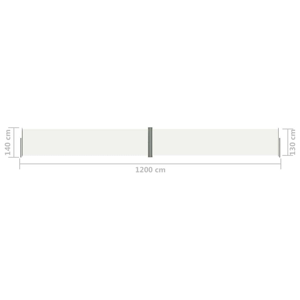 Helloshop26 - Auvent paravent store brise-vue latéral rétractable de patio jardin terrasse balcon protection visuelle écran 140 x 1200 cm crème - Imagen 6
