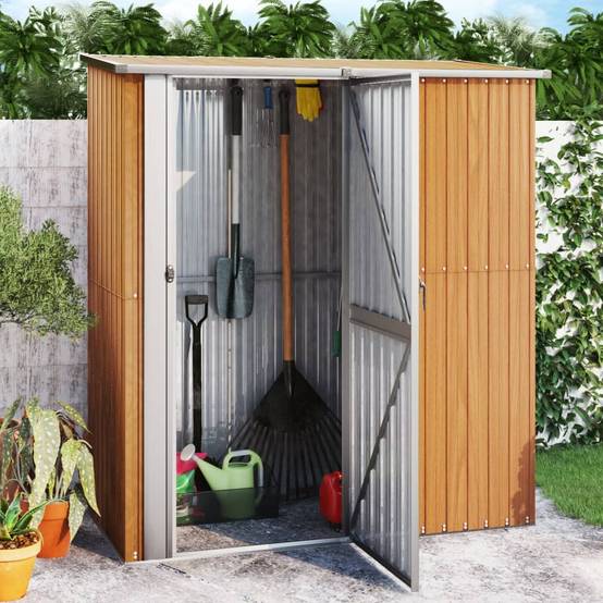 Vidaxl - Abri de jardin 180,5 x 97 x 209,5 cm Acier galvanisé Aspect bois vidaXL 150906 - Image 1