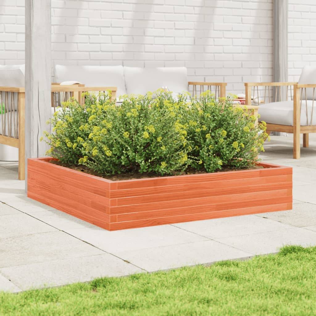 Maison Chic - Jardinière, Bac à fleurs, Pot de fleurs cire marron 110x110x23 cm bois de pin massif - Imagen 3