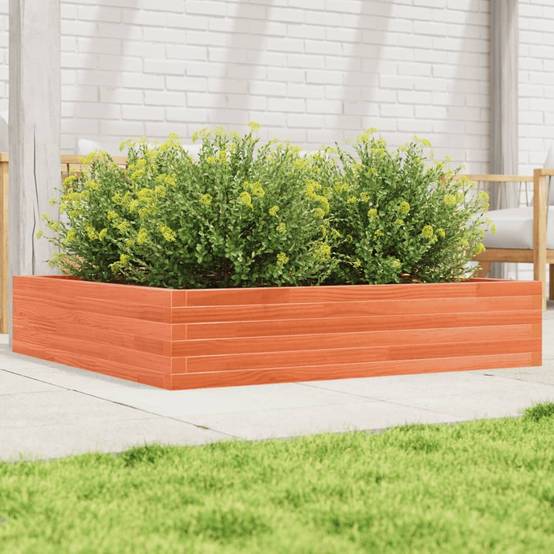 Maison Chic - Jardinière, Bac à fleurs, Pot de fleurs cire marron 110x110x23 cm bois de pin massif - Imagen 2