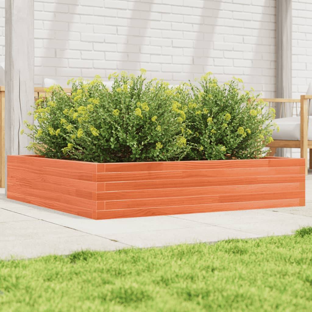Maison Chic - Jardinière, Bac à fleurs, Pot de fleurs cire marron 110x110x23 cm bois de pin massif - Imagen 2