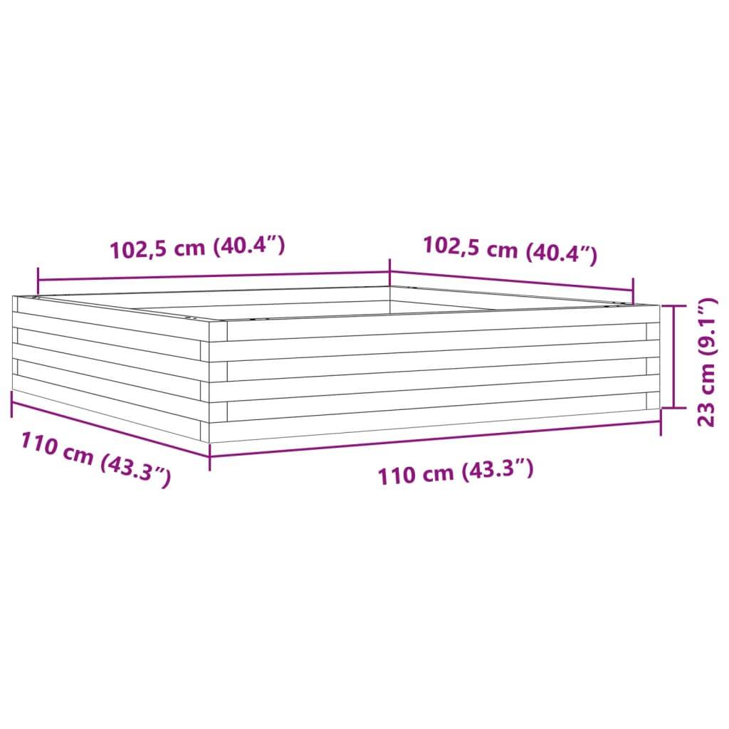 Maison Chic - Jardinière, Bac à fleurs, Pot de fleurs cire marron 110x110x23 cm bois de pin massif - Imagen 10
