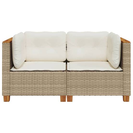 Canapés d'angle de jardin et coussins 2 pcs | Canapé D'extérieur | Sofa De Jardin beige résine tressée Maison Chic - Image 4