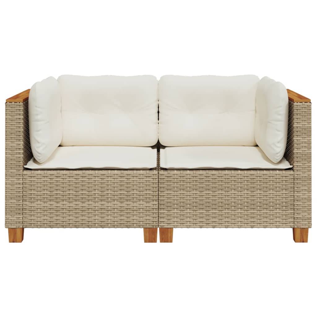 Canapés d'angle de jardin et coussins 2 pcs | Canapé D'extérieur | Sofa De Jardin beige résine tressée Maison Chic - Image 4