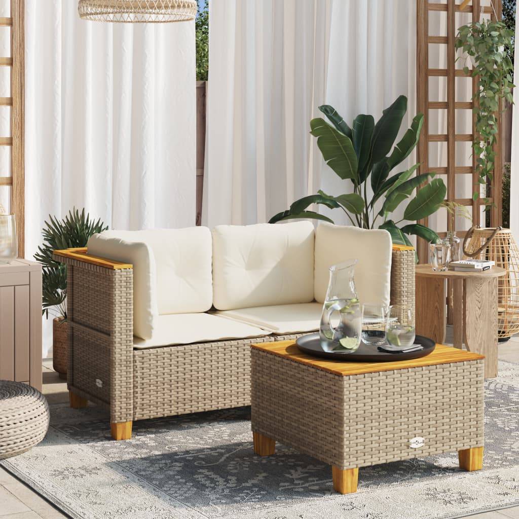 Canapés d'angle de jardin et coussins 2 pcs | Canapé D'extérieur | Sofa De Jardin beige résine tressée Maison Chic - Image 2