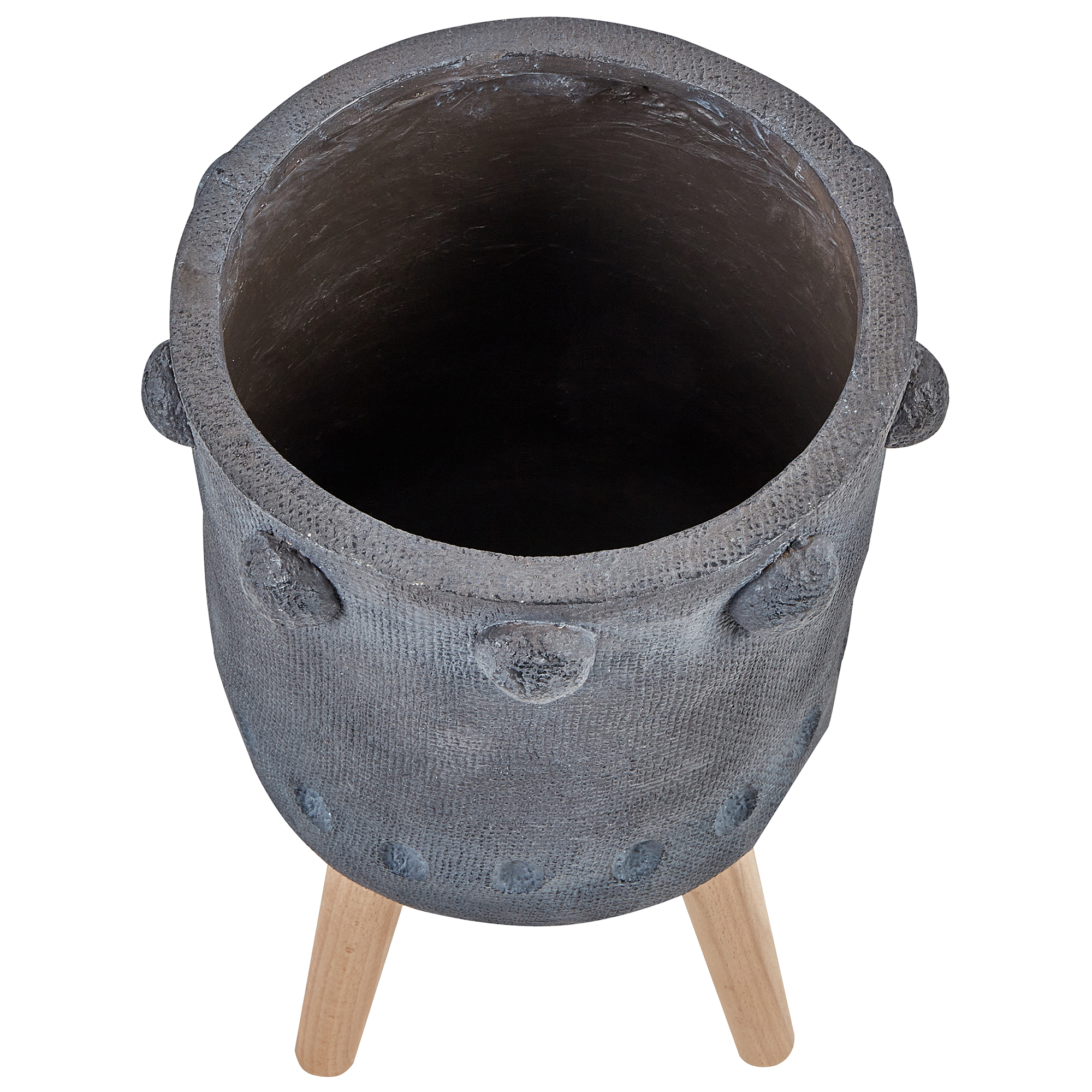 Cache-pot d'extérieur Fibre d'argile Gris graphite BRUNNERA - Beliani - Image 3