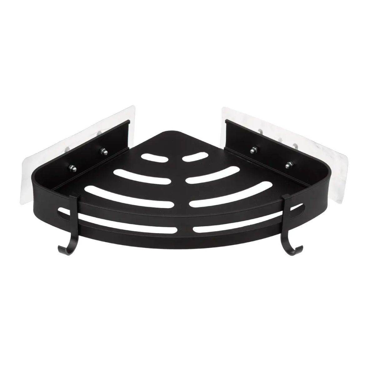 Étagère d'Angle de Douche "Adhésif" 29cm Noir - Image 1