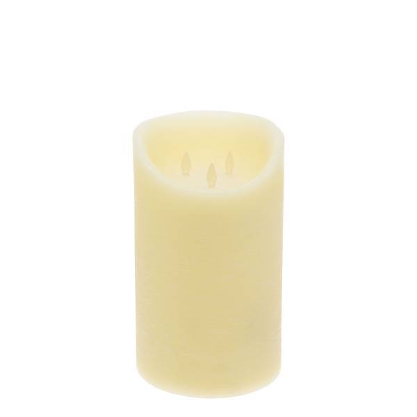 Lotti - Bougie LED triple flammes vacillantes en cire véritable Ivoire à piles vacillantes H25cm Blanc chaud Timer Lotti - Imagen 6