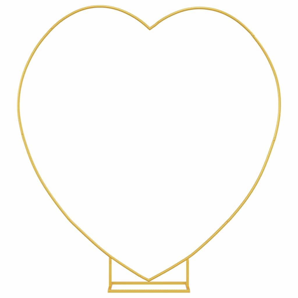 Arche de mariage Cœur en acier doré pour cérémonie et fête jardin 195x211 cm - ComfortXL Outdoor Living - Image 2