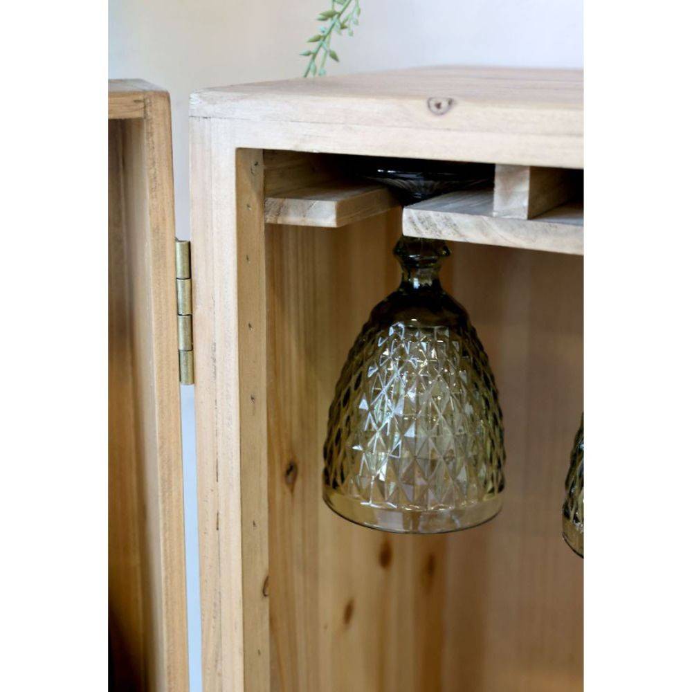 Chemin De Campagne - Armoire de bar desserte en bois de sapin recyclé 64.5 x 45 x 146.5 cm Chemin de campagne - Imagen 6