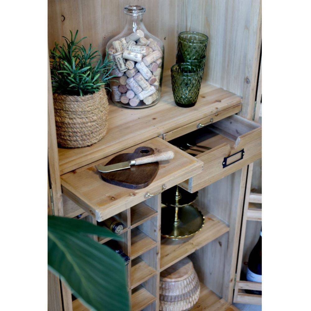 Chemin De Campagne - Armoire de bar desserte en bois de sapin recyclé 64.5 x 45 x 146.5 cm Chemin de campagne - Imagen 4