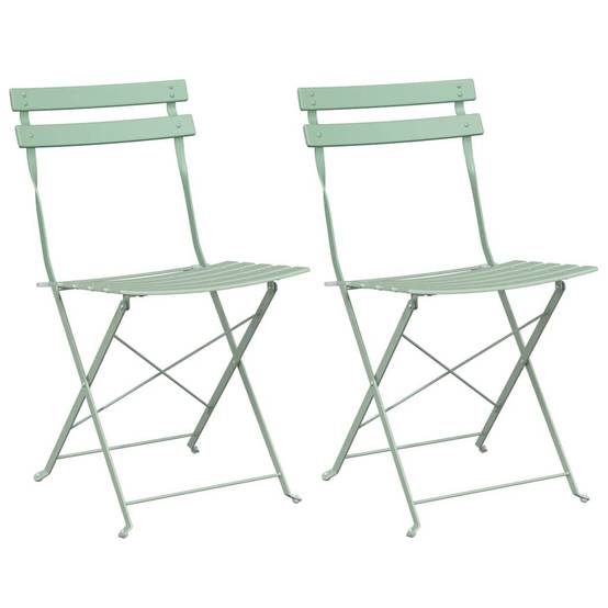 Prolenta Premium - Chaises de jardin métal vert 42 x 46 x 82 cm - Prolenta premium p358.1 - Image 1