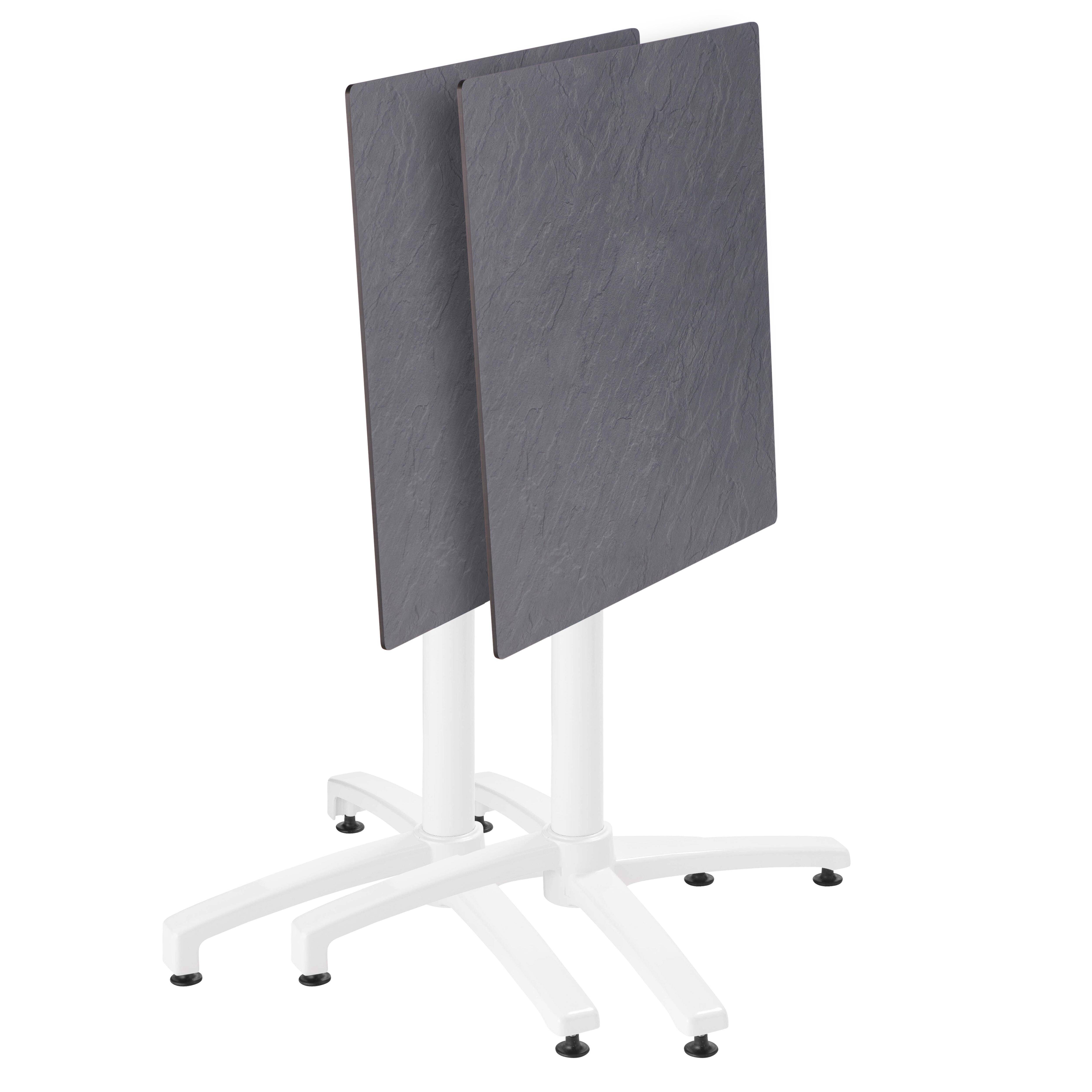 Oviala - Ensemble table de terrasse stratifié ardoise et 2 fauteuils gris - Oviala - Imagen 3